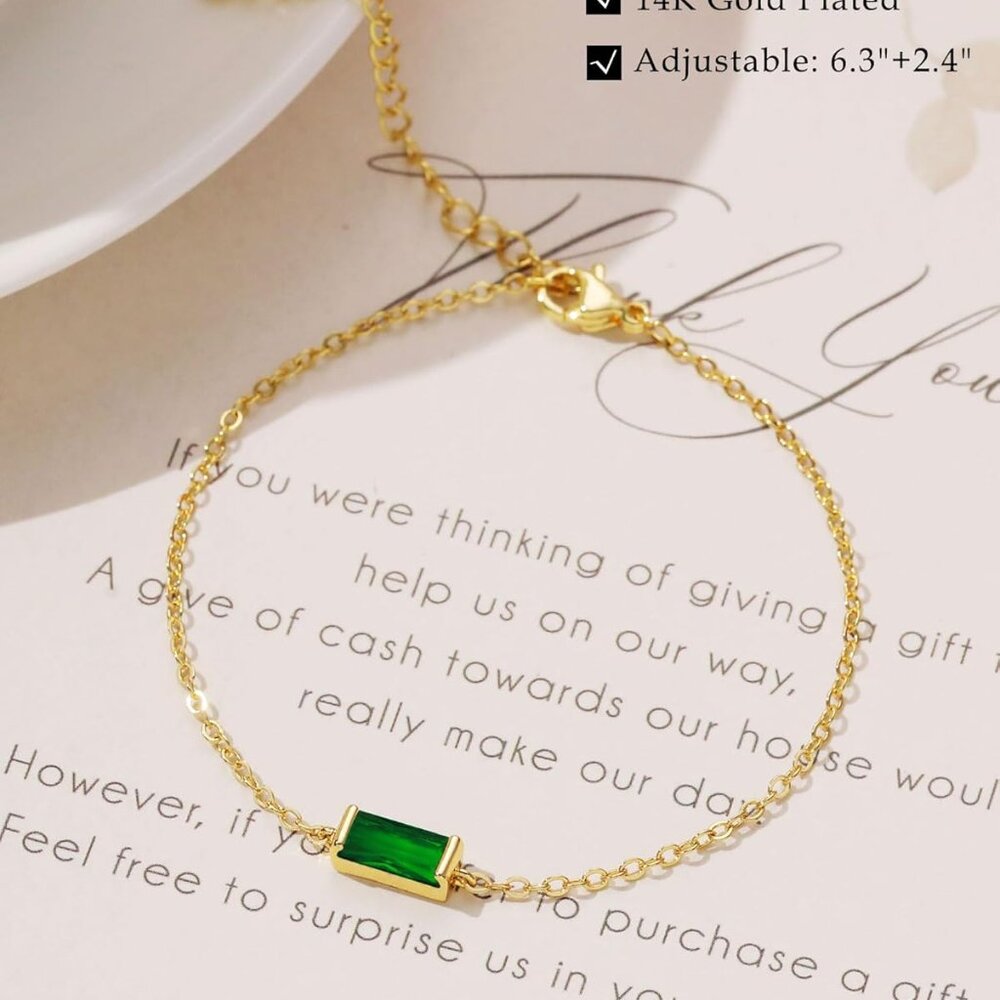 Trendy Stackable Birthstone Bracelets - Dainty 14… - image 4